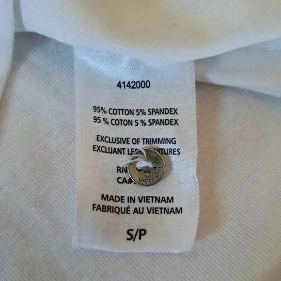 New! Calvin Klein Jeans White T-shirt Small  Henley Button Up Casual Cotton Tee - Picture 7 of 12
